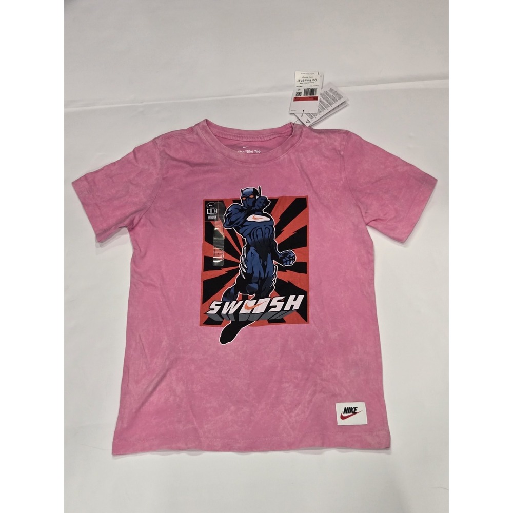 Nike Youth Large Pink Swish Graphic T-Shirt Short Sleeve New With‎ Tags